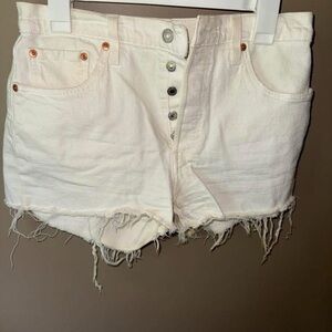 Levi's White Jean Shorts
